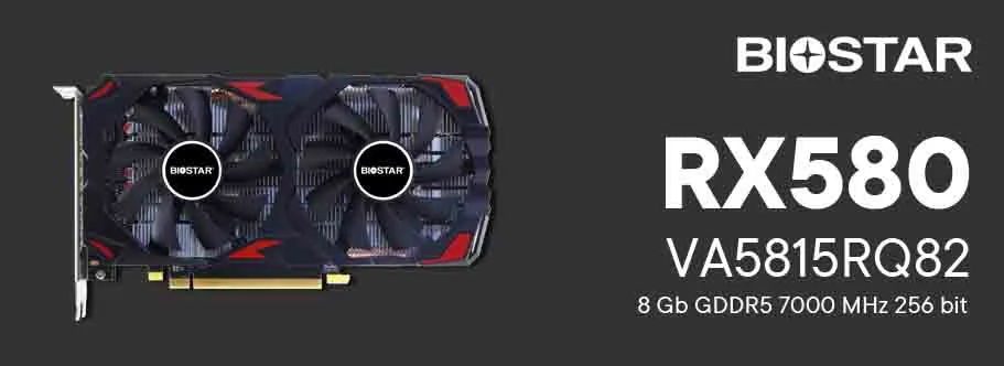 Biostar RX580 VA5815RQ82 տեսաքարտը բարձր արդյունավետությամբ լուծում է մեծածախ մատակարարումների համար։